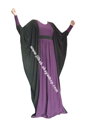 /Abaya Loubna Violet/noir