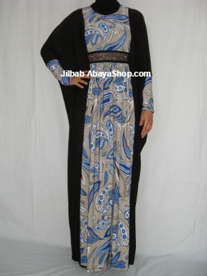 /Abaya Maissa noir/bleu