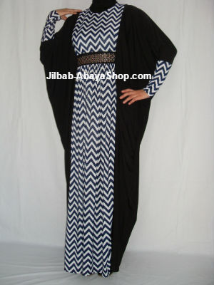 /Abaya Myla noir/bleu nuit