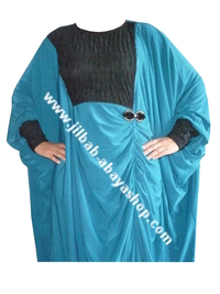 /Abaya Naima Bleu canard/noir