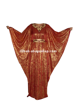 /Abaya papillon Safia Dubai Bordeau/doré