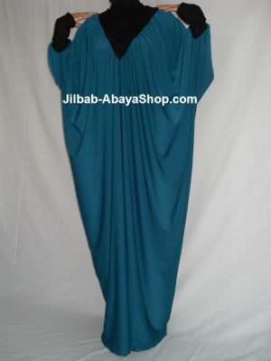 /Abaya Soukayna bleu canard/noir