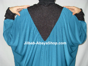 /Abaya Soukayna bleu canard/noir