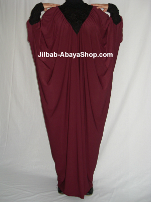 /Abaya Soukayna bordeaux/noir