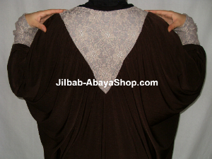 /Abaya Soukayna marron/beige rosé