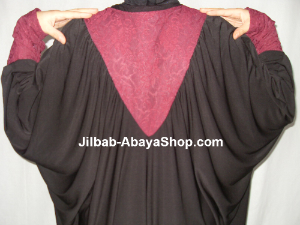 /Abaya Soukayna noir/bordeaux
