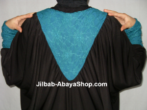 /Abaya Soukayna noir/émeraude