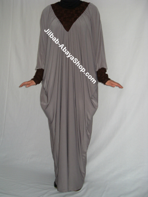 /Abaya Soukayna taupe et marron