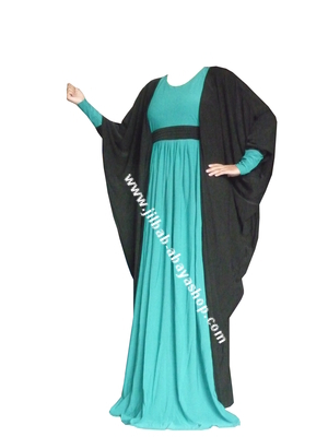 /Abaya Loubna Émeraude/noir