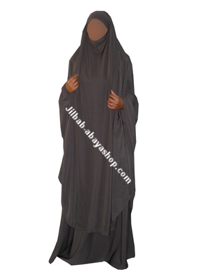 /Jilbab 2 pièces jupe Marwa Gris foncé