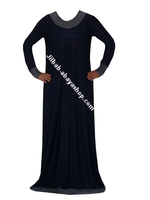 /Abaya Salma bleu nuit/Gris
