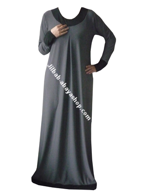 /Abaya Salma Gris/Noir