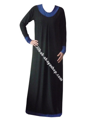 /Abaya Salma Noir/Bleu roi