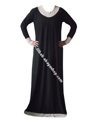 /Abaya Salma Noir/Crème