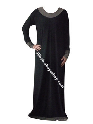 /Abaya Salma Noir/Taupe