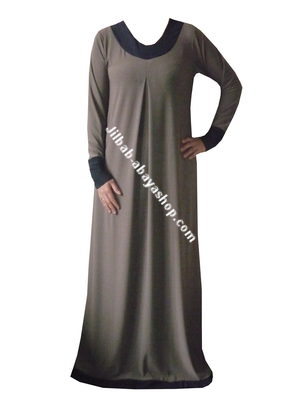/Abaya Salma Taupe/Bleu nuit