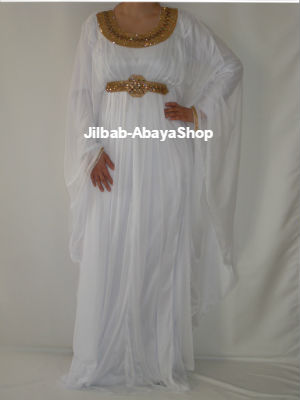 /Robe de Dubai Ammani blanc/doré