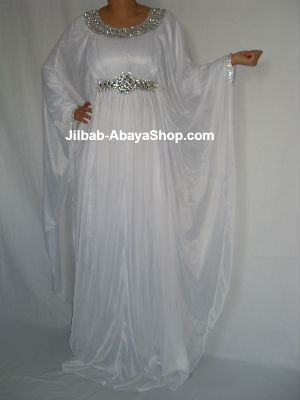 /Robe de Dubai Ammani blanc/argenté