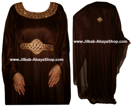 /Robe de Dubai Ammani marron/doré