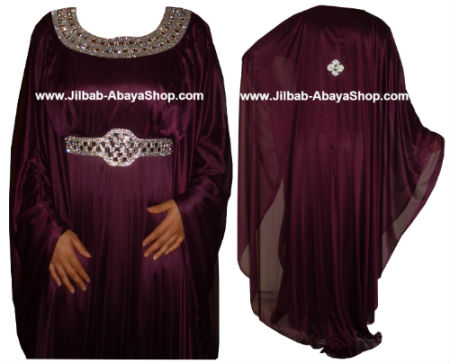 /Robe de Dubai Ammani prune/argenté
