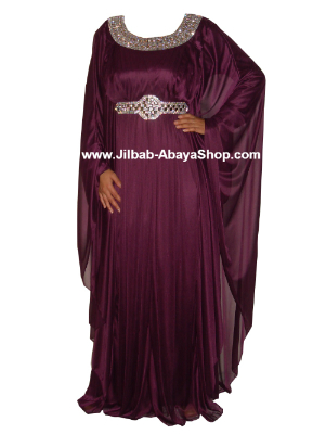 /Robe de Dubai Ammani prune/argenté