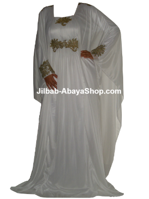 /Robe de Dubai Darya blanc cassé