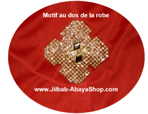 /Robe de Dubai Bassima rouge/doré